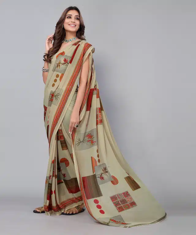 Women's Designer Saree With Blouse (Green) (SD232)