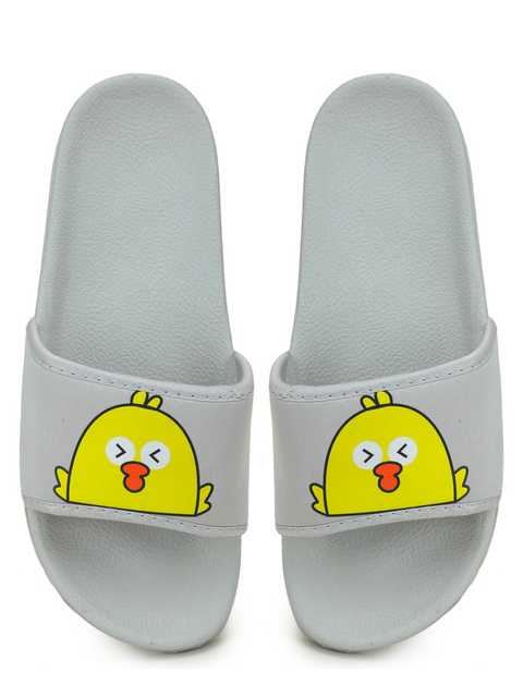 Footox Casual Women Slippers And Flipflops (Grey, 6) (FF-18)