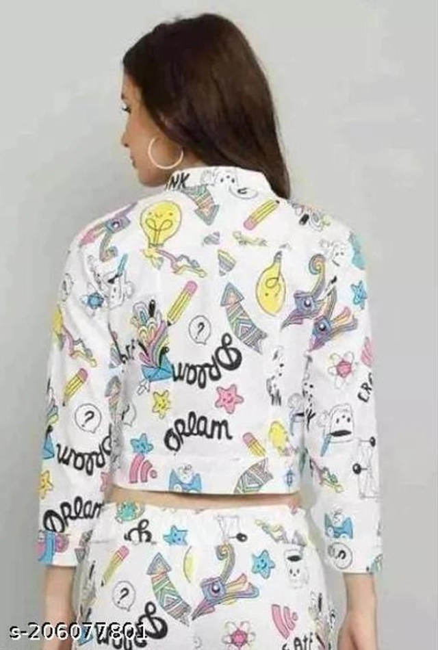 Full Sleeves Printed Jacket for Women & Girls (Multicolor, S)