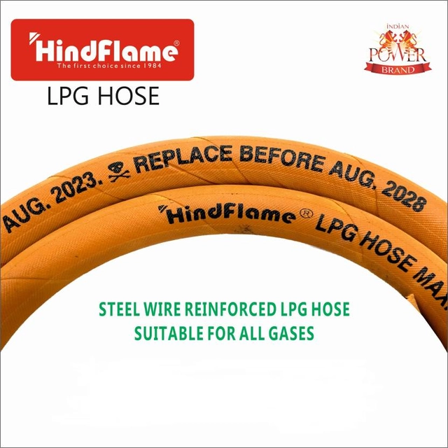 Hindflame HOSE PIPE 1.5mm With reinforced rubber Hose Pipe  (150 cm, Pack of 1)