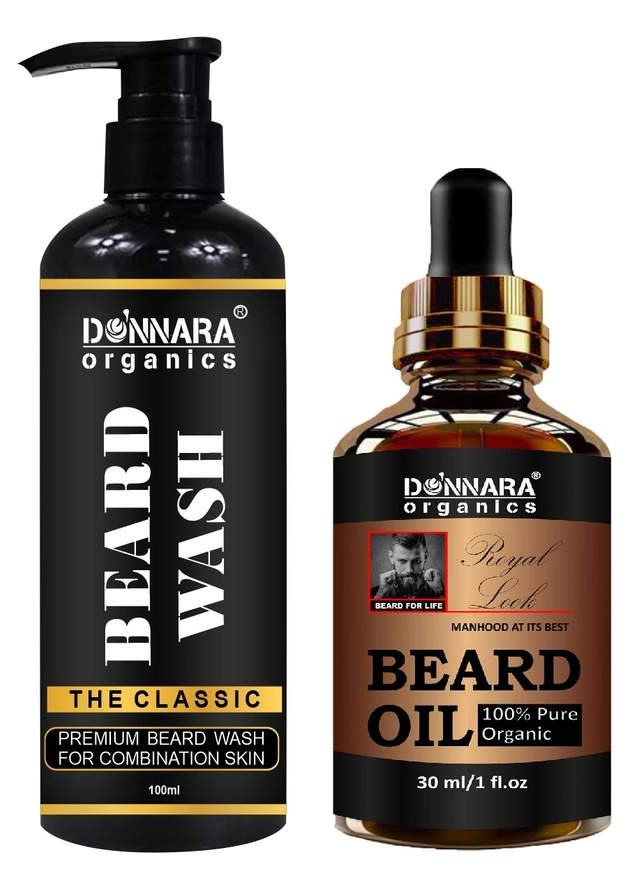 Donnara Beard Wash (100 ml) & Beard Oil for Men (30 ml) (Set of 2)