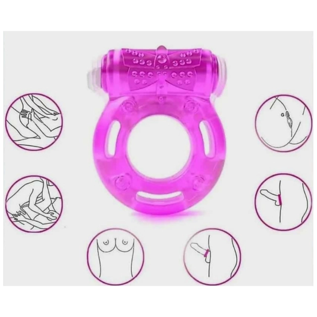 Silicone Vibrator Ring for Extra Pleasure (Multicolor, Pack of 1)