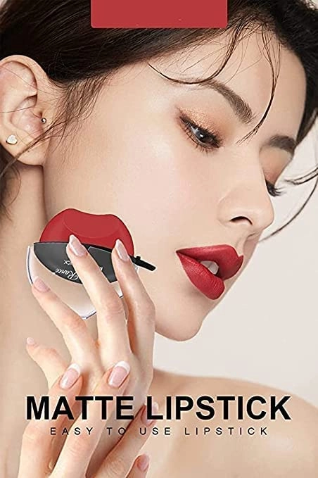 Apple Shape Long Stay Waterproof Lipsticks (Red & Maroon, Pack of 2)