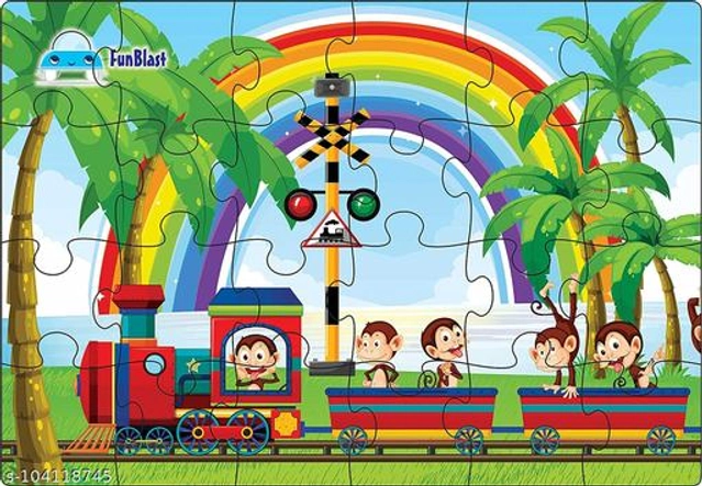 Plastic Jigsaw Puzzle for Kids (Multicolor, Set of 1)