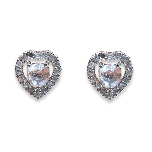 Alloy Heart-Shaped Earrings for Women (Multicolor, Set of 1)