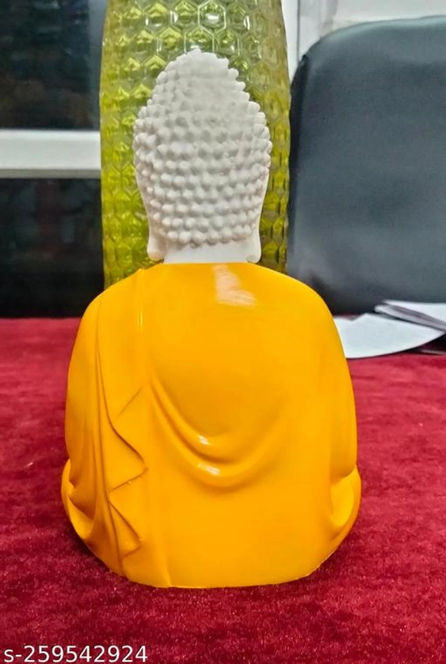 Marble Meditating Buddha Idol (Yellow)