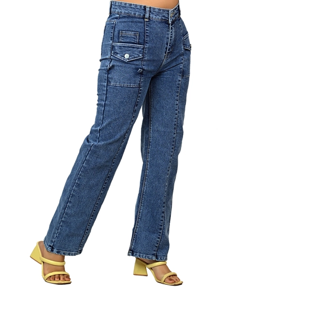 Denim Mid Rise Jeans for Women (Ice Blue, 28)