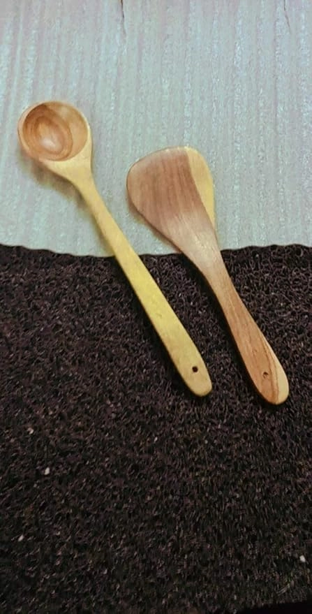 Wooden Utensils Set for Kitchen (Brown, Set of 2)