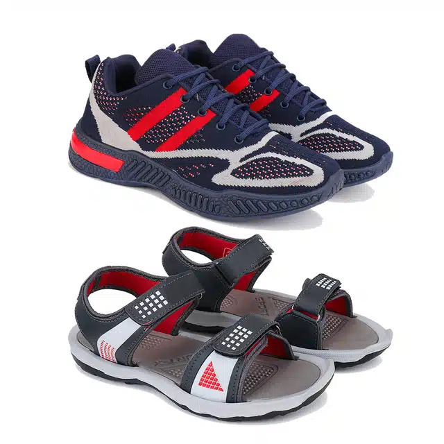 Combo of Sports Shoes and Sandals for Men (Pack of 2) (Multicolor, 6)