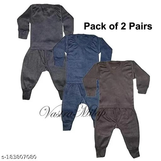 Woolen Thermal Set for Kids (Multicolor, 0-3 Months) (Set of 2)