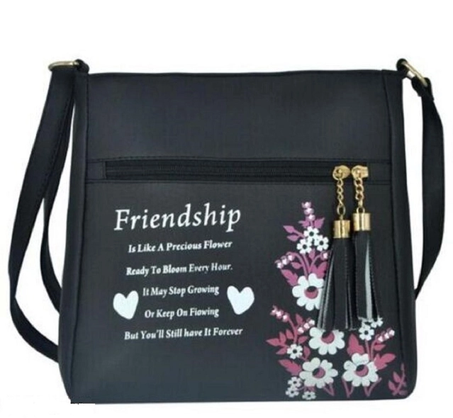 PU Sling Bag for Women (Black)