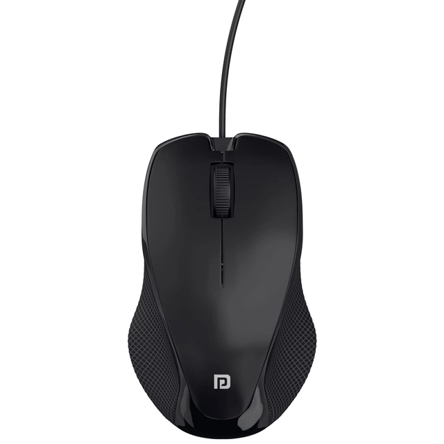 pTron Wired Optical Mouse with 3 Buttons for Computer (Black)