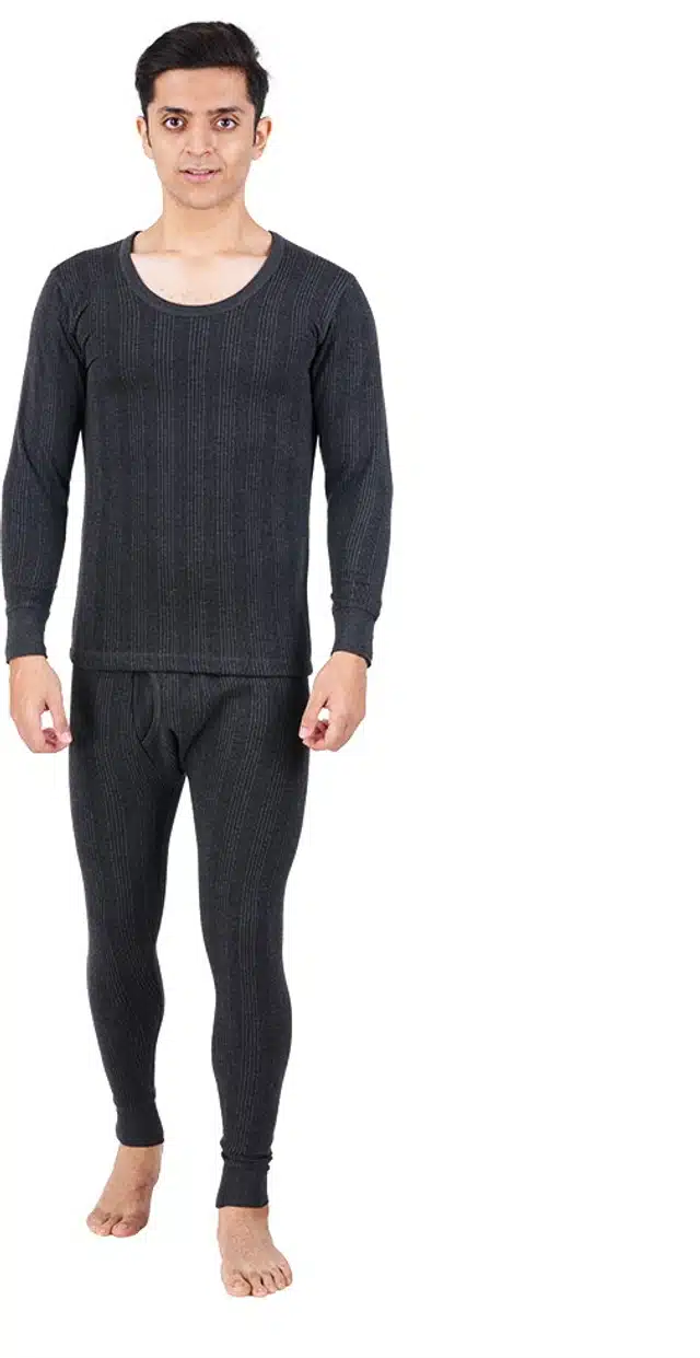 Polycotton Thermal Set for Men (Grey, S)