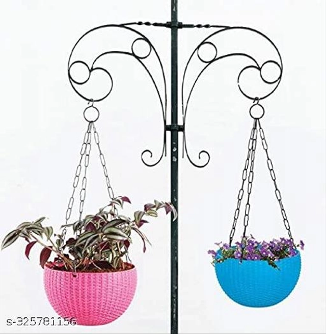 Plastic Hanging Planter (Multicolor, Pack of 10)