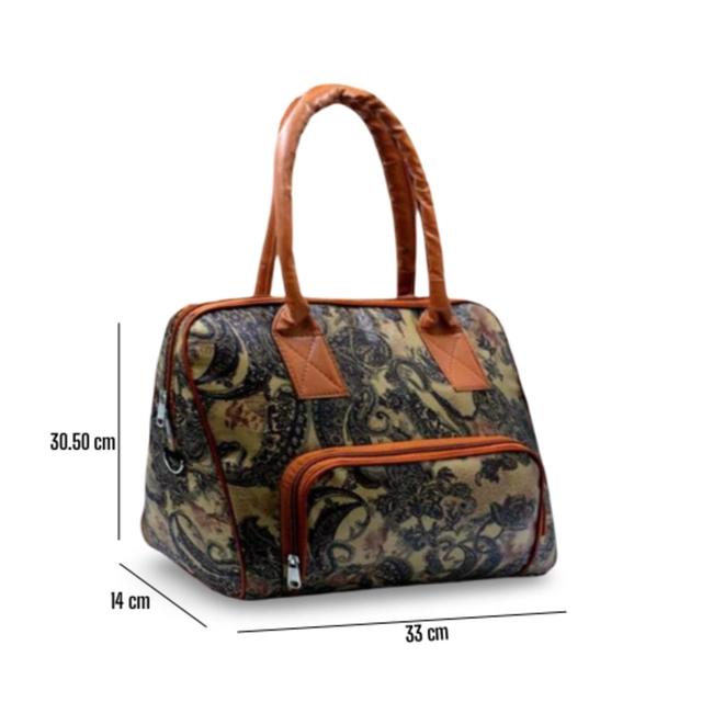 Canvas Printed Handbag for Women (Green)