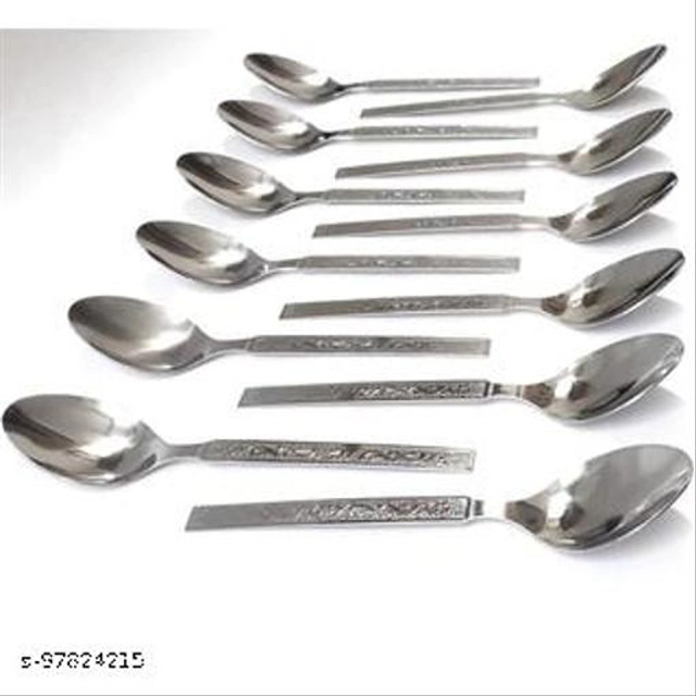 Stainless Steel Spoons (Silver, Pack of 12)