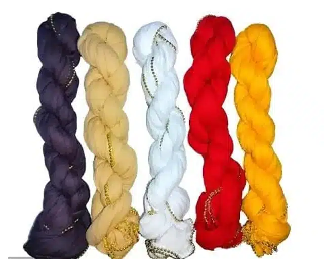 Cotton Blend Dupattas for Women (Multicolor, 2 m) (Pack of 5)