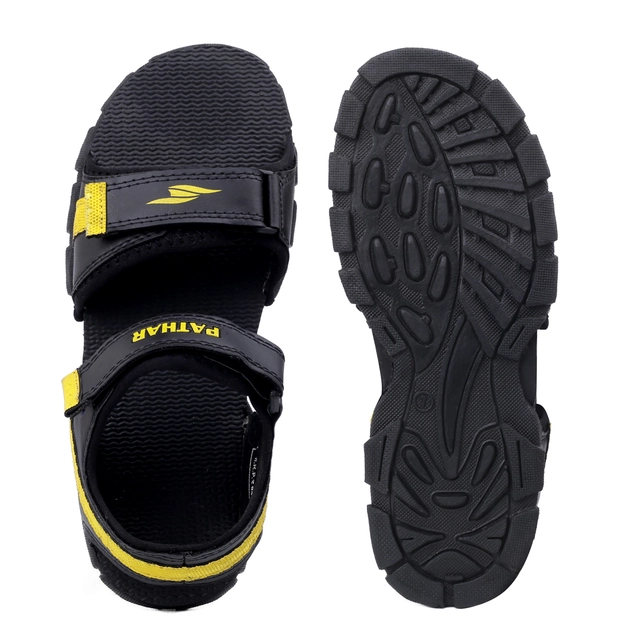 Sandals for Men (Yellow & Black, 6)