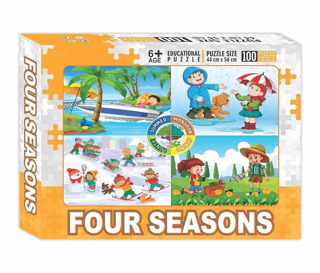 Four Seasons Theme Jigsaw Puzzles for Kids (Multicolor)