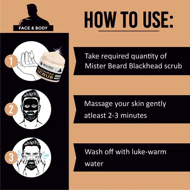 Mister Beard Blackhead Scrub (Pack Of 1, 100 g) (MI-42)