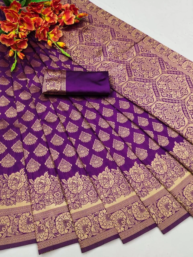 Banarasi Silk Woven Design Saree for Women (Multicolor, 6.3 m)