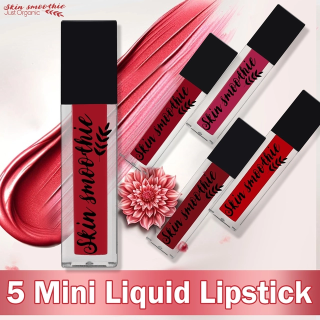 Matte Long Stay Liquid Lipsticks for Women (Multicolor, Set of 5)