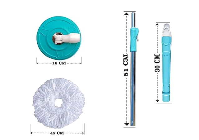 Metal 360 Degree Spin Mop (Sky Blue)