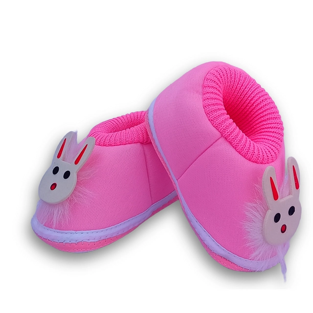 Cotton Booties for Infants (Pink, 0-3 Months)