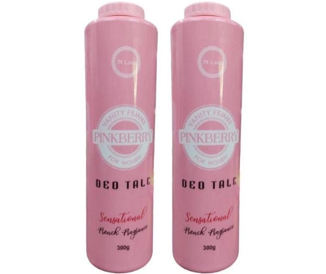 Pinkberry Sensational French Fragrance Deo Talc for Woman (300 g, Pack of 2)