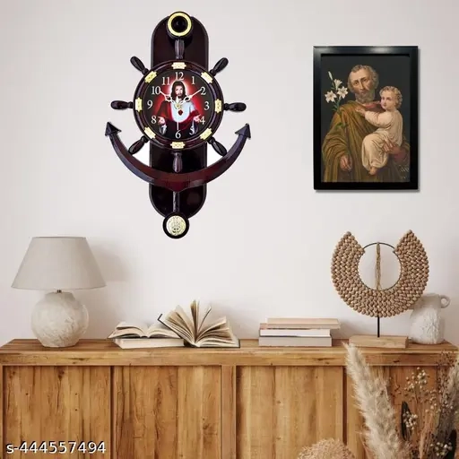 Plastic Jesus Wall Clock (Multicolor, 35 cm)