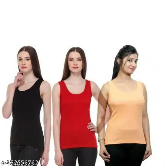 Camisoles for Women (Multicolour, S) (Pack of 3)