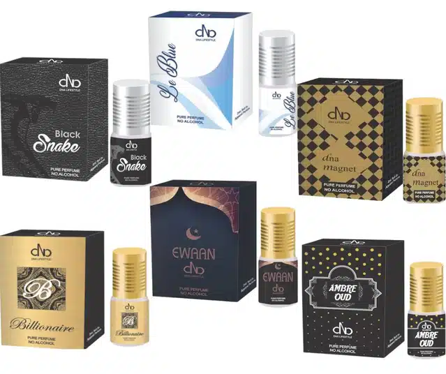 Combo of Roll On Apparel Perfumes (Pack of 6, 2 ml)