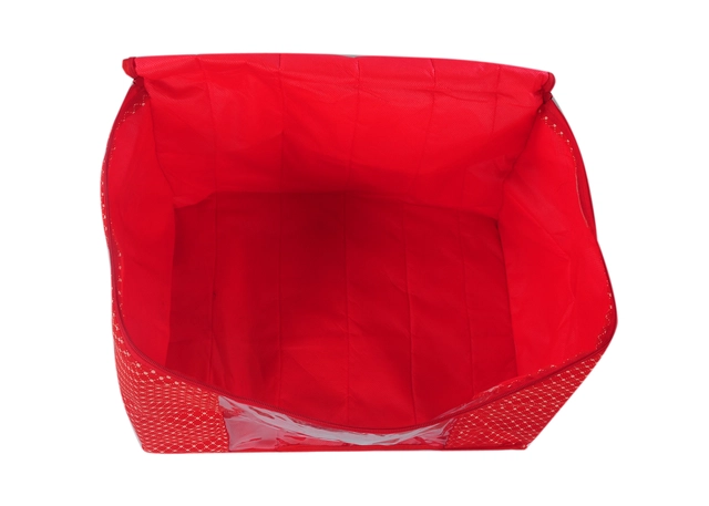 Cotton Zip Closure Saree Covers (Red)