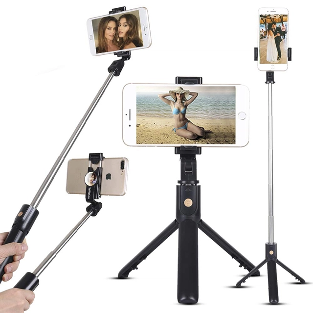 Aluminum Selfie Stick cum Tripod (Black, 105 cm)