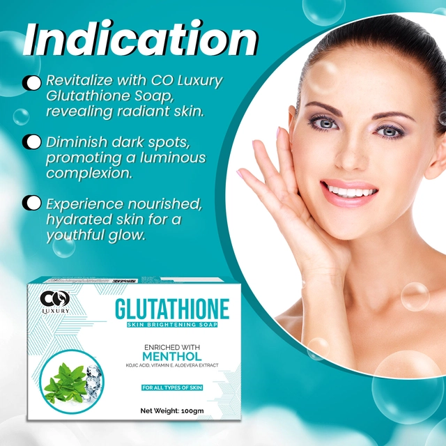 Co-Luxury Glutathione Menthol Skin Brightening Bathing Soap (100 g, Pack of 2)