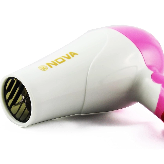 Professional Foldable Hair Dryer for Women (White & Pink, 1000 W)