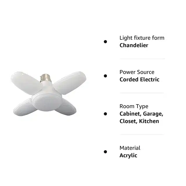 Energy Saving Fan Shape Led Bulb (White, 25 W) Rb