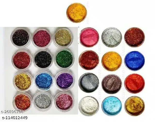 25 Pcs Nails Art Glitters Bottles (Multicolor, Set of 1)