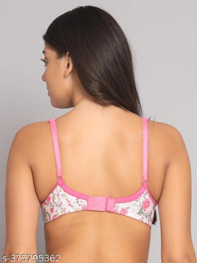 Cotton Blend Printed Padded Bra for Women (Multicolor, 30B) (Pack of 3)