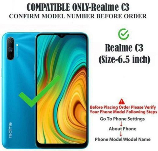 Rubber Mobile Back Cover for Realme_C3 / RMX2027 (Transparent)