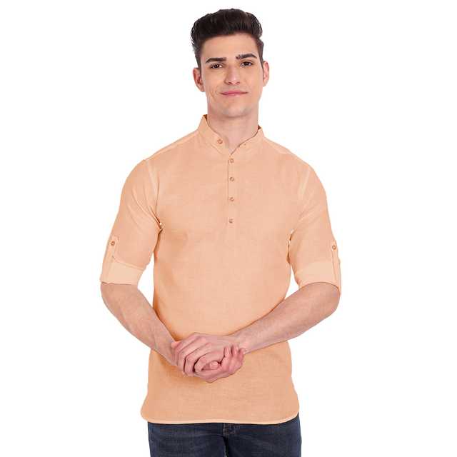 Men's Solid Casual Shirt (Orange, 42) (VL-206)