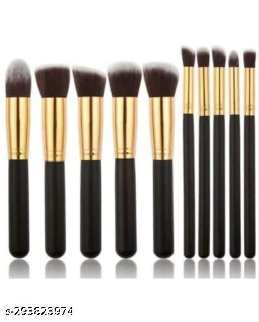 Makeup Brushes Set (Black, Set of 10)