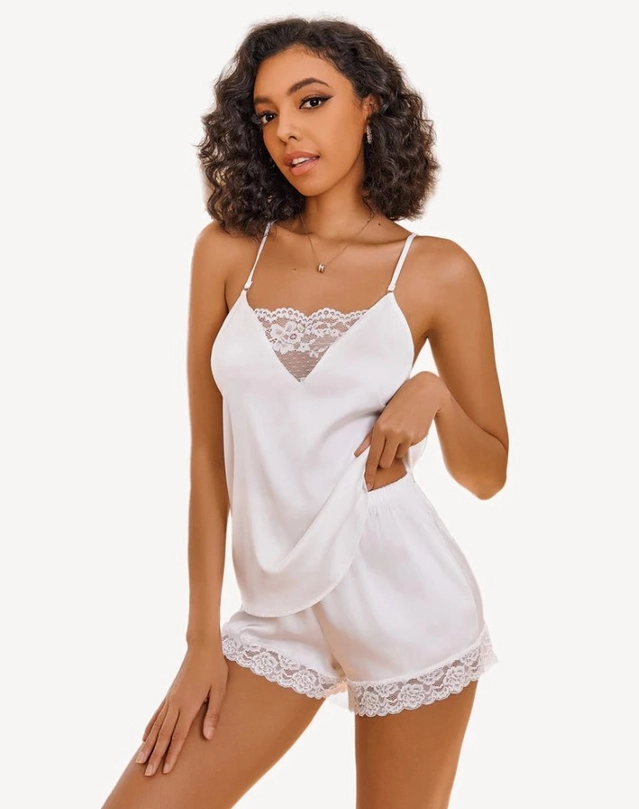 Nylon Solid Babydoll for Women (White, Free Size)