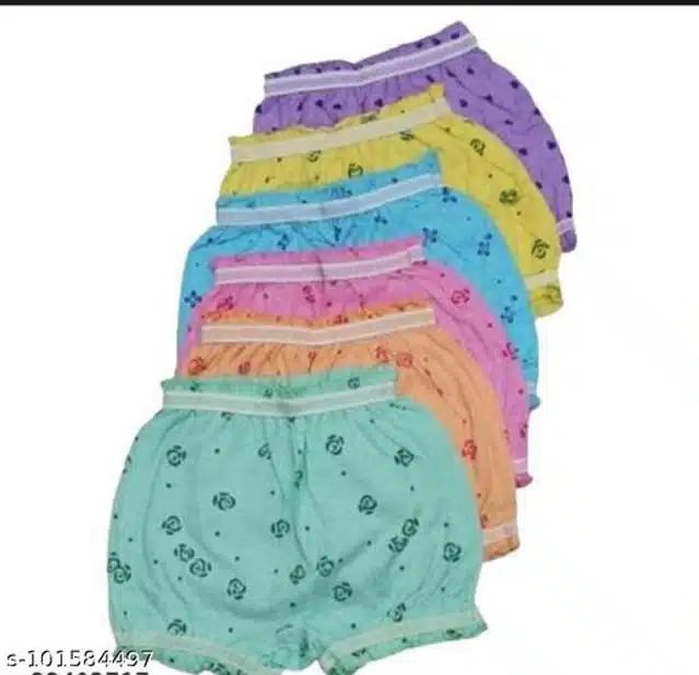 Cotton Briefs for Girls (Multicolor, 0-3 Months) (Pack of 12)