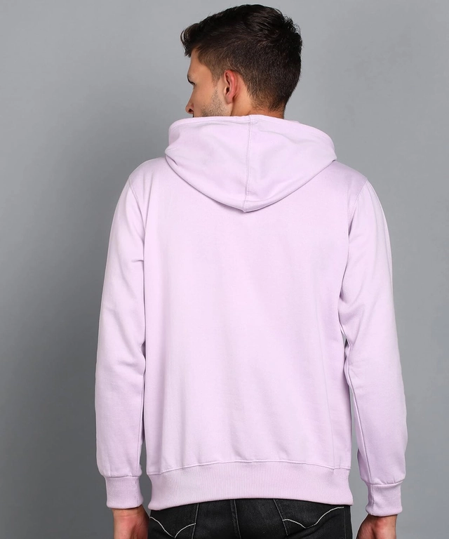 Cotton Blend Solid Hoodie for Men (Purple, M)