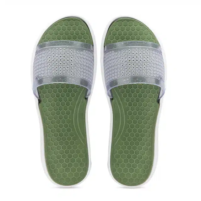 Slip On Flip Flops for Women (Green, 8)
