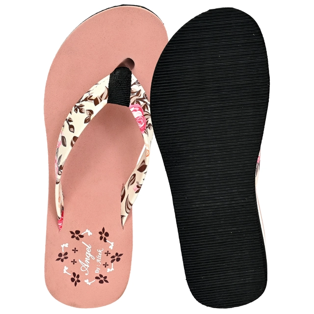 Flip-Flops for Women (Peach, 4)