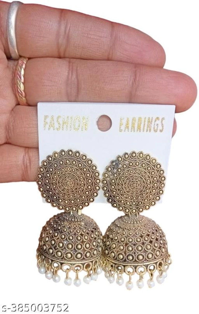 Alloy Earrings for Women (Gold, Set of 1)