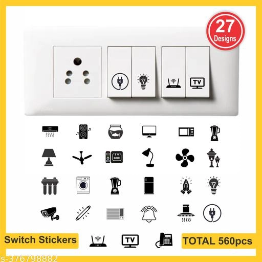 PVC Switch Stickers (Multicolor, Pack of 560)