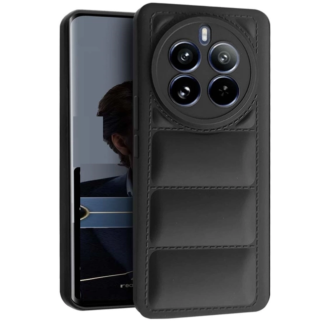 Rubber Mobile Back Cover for Realme 12Pro/12pro+/P1 Pro (Black)